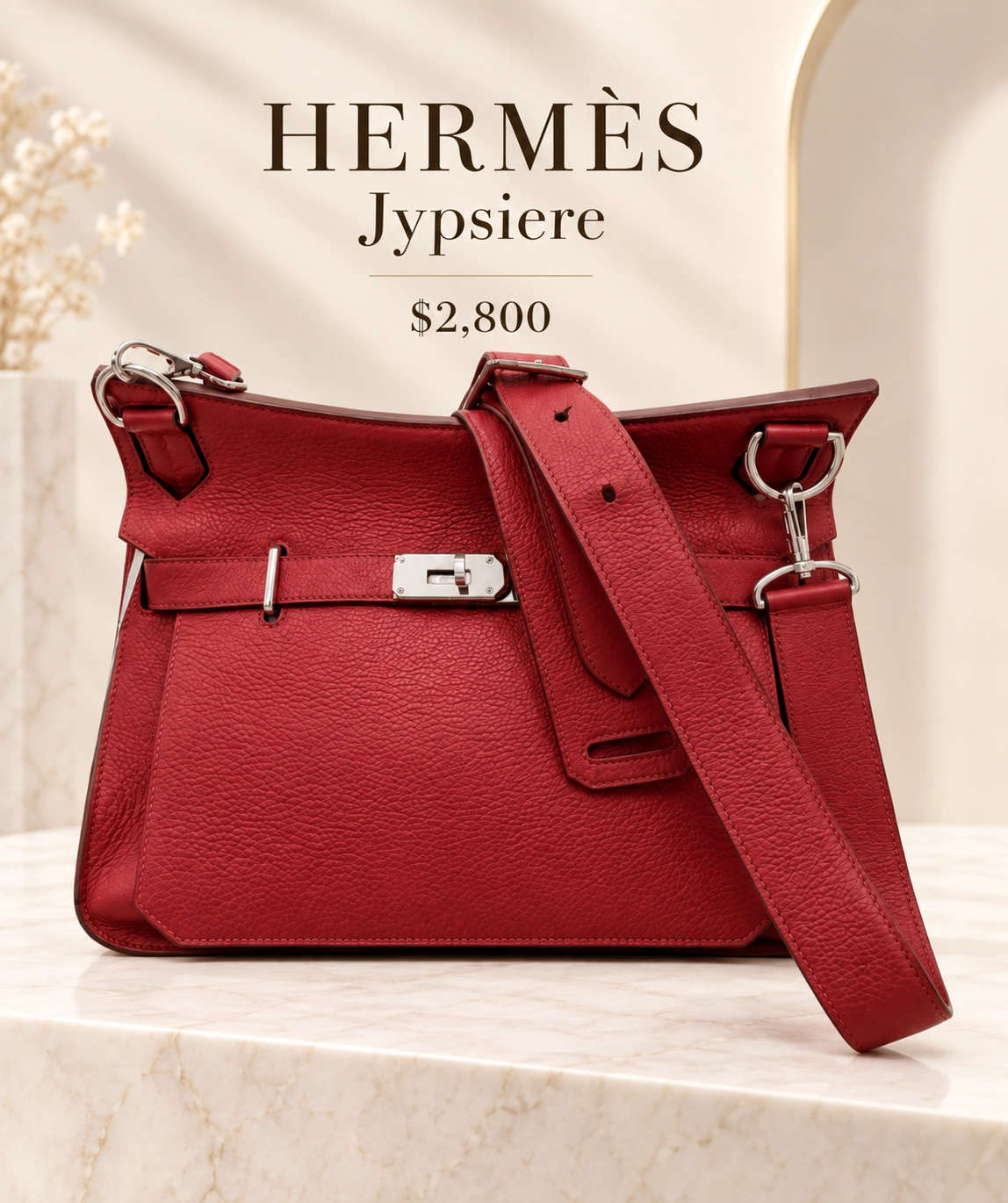 Red Hermès Jypsiere bag