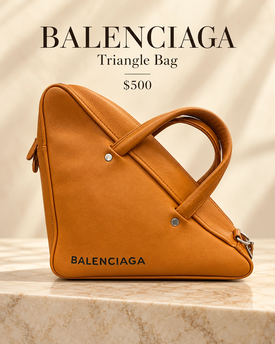 Tan Balenciaga Triangle bag