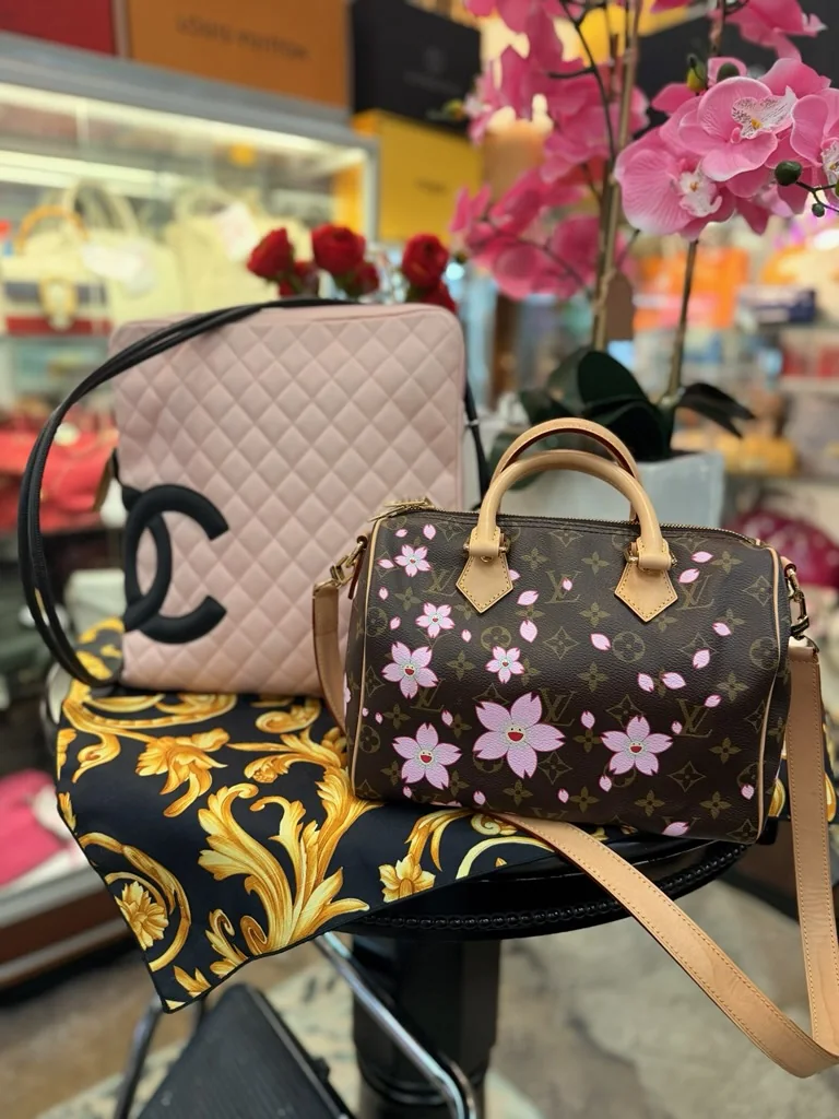 Chanel and Louis bouquet display